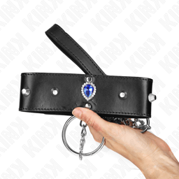 KINK Halskette mit blauen Diamanten, Rückansicht mit Riemenführung