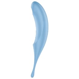 Satisfyer Twirling Pro Druckwellenvibrator aus medizinischem Silikon mit flexibler Spitze in der Nahaufnahme