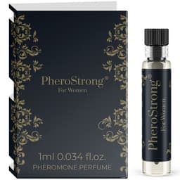 PheroStrong Pheromone for Women Pheromon-Parfum neben der geöffneten Umverpackung dargestellt