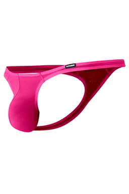 Cut4Men Brazilian-Thong aus durchsichtigem Netzmaterial in Hot Pink, Detailansicht des Netzmaterials