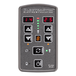 ElectraStim Flick Duo EM80 mit Soft-Touch-Tasten und LED-Anzeige im Detail