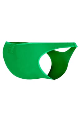 Cut4Men Low Rise Bulge Brief in Grün, Nahaufnahme des elastischen Materials