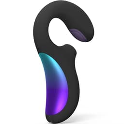 LELO Enigma Doppel-Schallvibrator in Schwarz, Gesamtansicht in Studioqualität