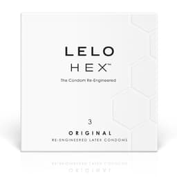 Lelo Hex Kondome, Packung mit 3 Stück neben der Packung mit 12 Stück im Vergleich