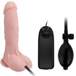 Baile – aufblasbarer Vibro-Dildo mit Hoden, Saugnapf und Fernbedienung – 18.8 cm, Ansicht 9