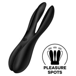 Satisfyer Threesome 2 von der Seite, drei Arme im Detail, in natürlichem Licht fotografiert