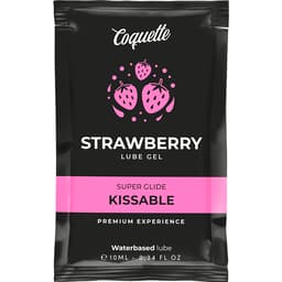 Coquette Chic Desire Kissable Pocket Erdbeere-Gleitgel, Flasche in Gesamtansicht von vorne