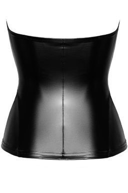 Noir Handmade Corsagen-Top in Schwarz, Detailaufnahme des trägerlosen Schnitts
