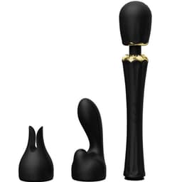 Zalo Kyro Zauberstab-Vibrator in Schwarz, Gesamtansicht, freigestellt auf weißem Hintergrund