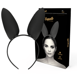 Coquette Chic Desire Stirnband mit Hasenohren aus veganem Leder, Gesamtansicht des Haarreifs