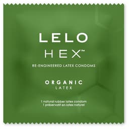 Lelo Hex Organic Kondome, geöffnete Schachtel mit sichtbaren Einzelpackungen