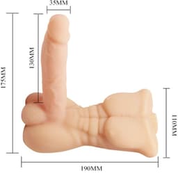 Verpackung des Baile Temptation Bigger Man Vibrators mit Produktabbildung und Herstellerangaben