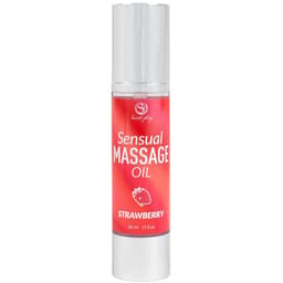 Secretplay Erdbeer-Massageöl, Flasche mit 50 ml in der Gesamtansicht