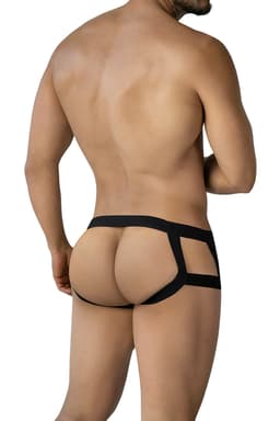 Cut4Men Control Grid Trunk Shorts Boxershorts in Schwarz, Ansicht von der Seite mit Detail auf Material und Logo
