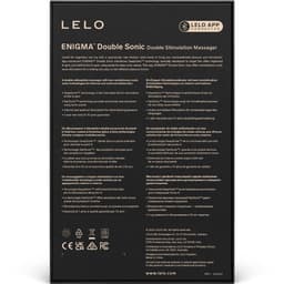 LELO Enigma mit USB-Ladekabel und Zubehör aus nächster Nähe fotografiert