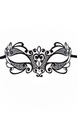 Venezianische Maske BL274615 von Be Lily in Schwarz, komplette Gesamtansicht