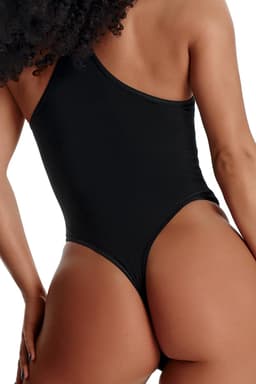 Demoniq LadyX Trini – Body aus blickdichtem Stoff und Spitze, Nahaufnahme der Trägerdetails