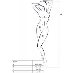 Passion BS099 – Bodystocking mit Netzdessin und Spitze – Weiss, Ansicht 19