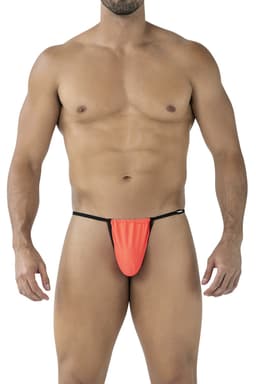 Cut4Men String mit Pouch-Design in Mandarine, Gesamtansicht von vorne