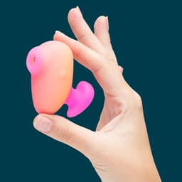 ROMP Kiss kompakter Klitoris-Druckwellenvibrator, Lieferumfang mit Stimulator, Ladekabel und Kurzanleitung