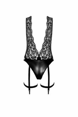 Noir Handmade Deep-V-Body am Körper getragen, seitliche Ansicht