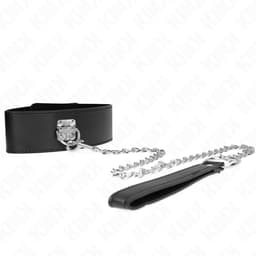 KINK Halsband mit breitem Riemen umgelegt, Größenverhältnis am Hals