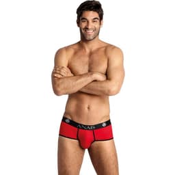 Anais Men Soul Kurzslip in Rot mit schwarzem Kontrastrand, Gesamtansicht vorne