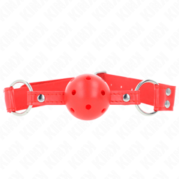 Kink Ballknebel mit hohler Hartkugel in Rot in der Gesamtansicht