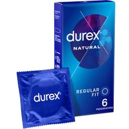 Durex Natural Classic Kondome, Packung mit 6 Stück in der Gesamtansicht