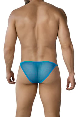 Cut4Men Mini-Brief in Blau von hinten, Passform und Beinausschnitt im Detail
