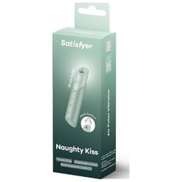 Satisfyer Naughty Kiss Wave, Lippenstift-Design mit Hygienekappe im Detail