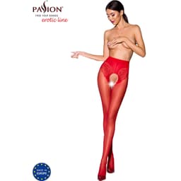 Passion Tiopen 006 Ouvert-Strumpfhose, Gesamtansicht am Modell von vorne