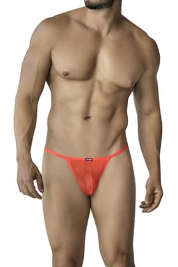 Cut4Men Mesh Tanga in Orange, Gesamtansicht der Herrenunterwäsche von vorn