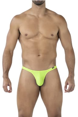Cut4Men Brazilian-Thong aus Mikrofaser in Neongelb, Gesamtansicht von vorne