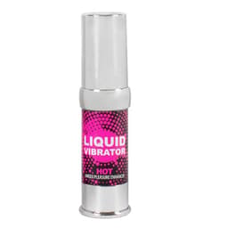 Secretplay Flüssiger Vibrator Erdbeer-Sahne, Airless-Flasche von der Seite