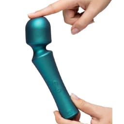 Romp Presto Klitorisvibrator in Grün, Kopf im abgewinkelten Zustand, Flexibilität sichtbar