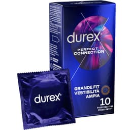 Durex Perfect Connection Kondome mit extra Gleitfilm, Packung mit 10 Stück in der Gesamtansicht
