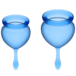 Satisfyer Feel Good Menstruationstassen-Set in Dunkelblau, Gesamtansicht