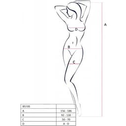 Passion BS100 – Bodystocking aus elastischem Mesh – Weiss, Ansicht 19