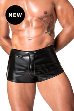 Noir Handmade Men Chaos Slip, Nahaufnahme des Wetlook-Materials