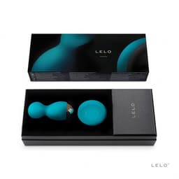Lelo Hula Beads in Blau von der Seite mit Formdetail zur Ansicht der Verarbeitung im Detail
