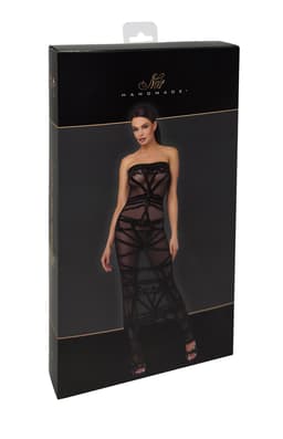 Noir Handmade F358 Off-shoulder Kleid in Schwarz, Detailansicht der Nähte und Verarbeitung