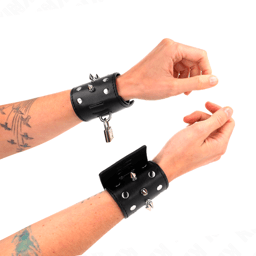 Kink Handgelenkfesseln mit 25 cm Gesamtlänge, Handgelenkfesseln der Kink BDSM-Serie im Karton
