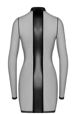 Noir Handmade F369 Crossfire Minikleid in Schwarz, Detailansicht der Nähte und Verarbeitung