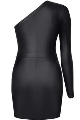 Demoniq Black Rose Felicia – asymmetrisches Minikleid, Nahaufnahme der Trägerdetails
