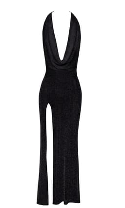 Noir Handmade F373 Onyx Liquid Kleid in Schwarz, weitere Nahaufnahme des Materials