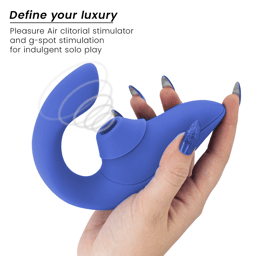 Womanizer Blend Rabbit-Vibrator mit Pleasure Air, Pleasure-Air-Öffnung aus Silikon in der Nahaufnahme