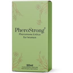 Verpackung des PheroStrong Entice Pheromon-Parfums für Frauen mit Angabe des Inhalts