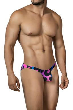 Cut4Men SPX Slip mit Leopardenprint in Nahaufnahme, Bulge-Pouch im Detail