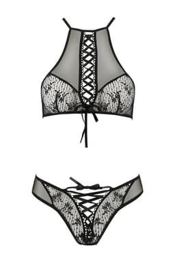 Passion Erotic Collection Dessous-Set in Schwarz, Gesamtansicht von vorne